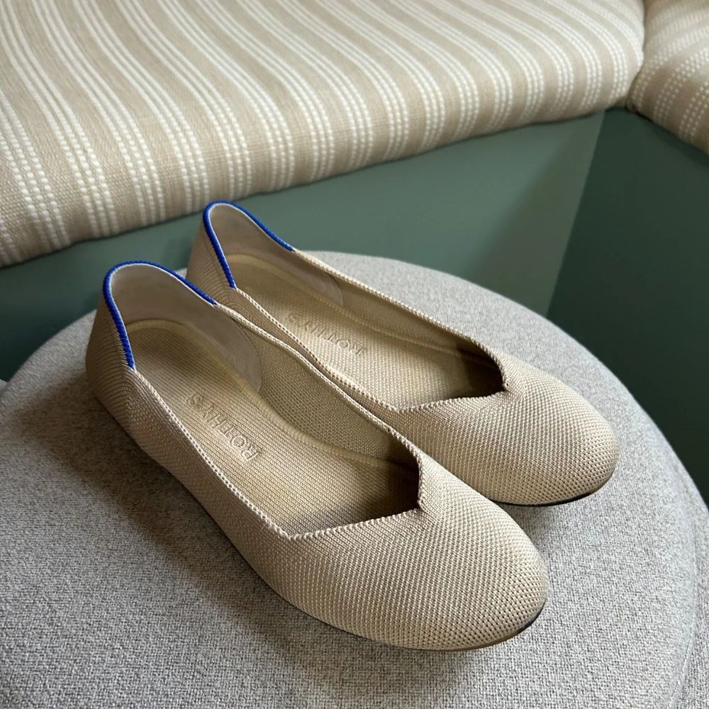 Cream Rothy’s Ballet Flats Sz 7 - Picture 3 of 5